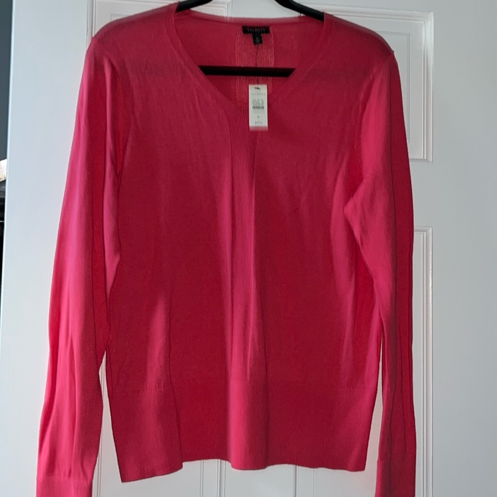 Talbots pink/coral long sleeve sweater size M